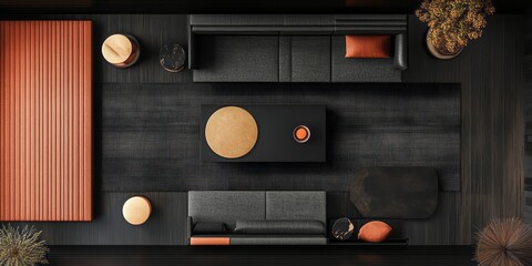 Modern Minimalist Living Room Design With Dark Tones