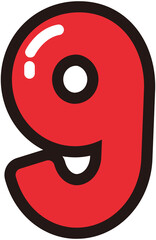 Number 9 bold modern 