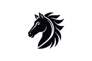 Elegant Horse Profile Logo Design for Branding and Print