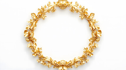 Obraz premium A rustic, vintage-style background with an ornate leaf wreath, conveying warmth and timeless beauty.