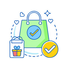shopping success icon, shopping success vector illustration-simple illustration of shopping success, perfect for shopping success logos and icons