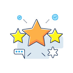 Obraz premium star rating icon, star rating vector illustration-simple illustration of star rating, perfect for star rating logos and icons