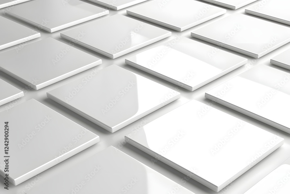 Poster clean white square blocks abstract background modern design minimalist style