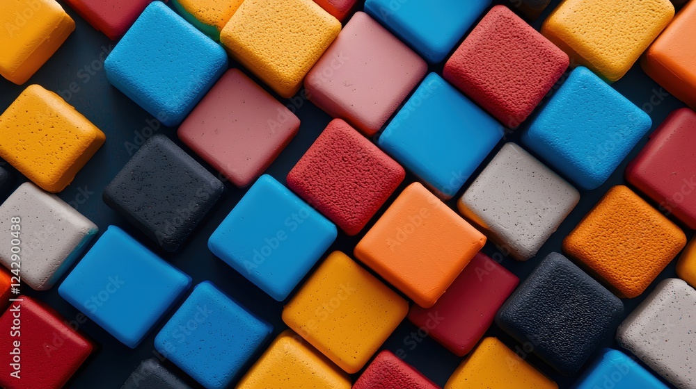 Poster colorful cubes abstract pattern design background texture