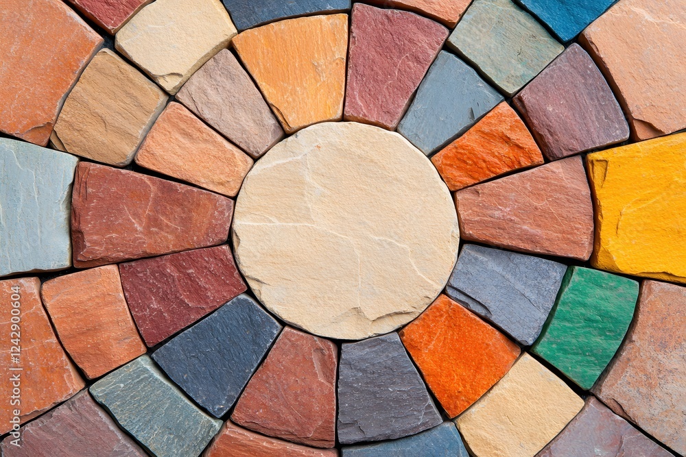 Poster colorful stone mosaic circular pattern design texture background