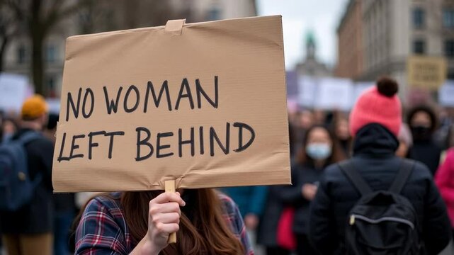March for Equality: Voices Unite in the Streets for Women's Rights, Highlighting Empowerment and Justice in a Collective Movement Against Inequality