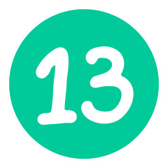 Handwriting Number 13
