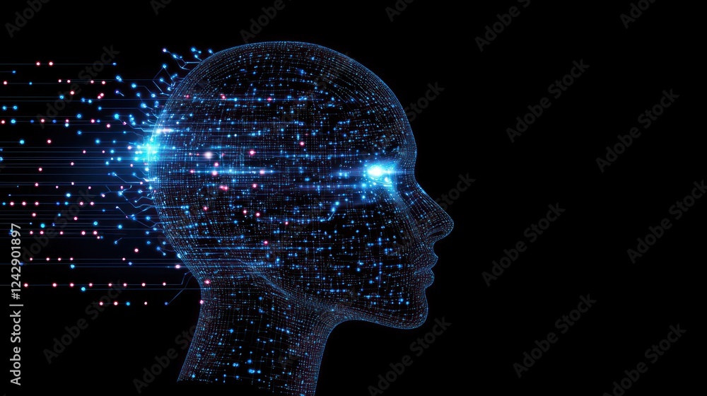 Poster Digital Head Data Streams Artificial Intelligence