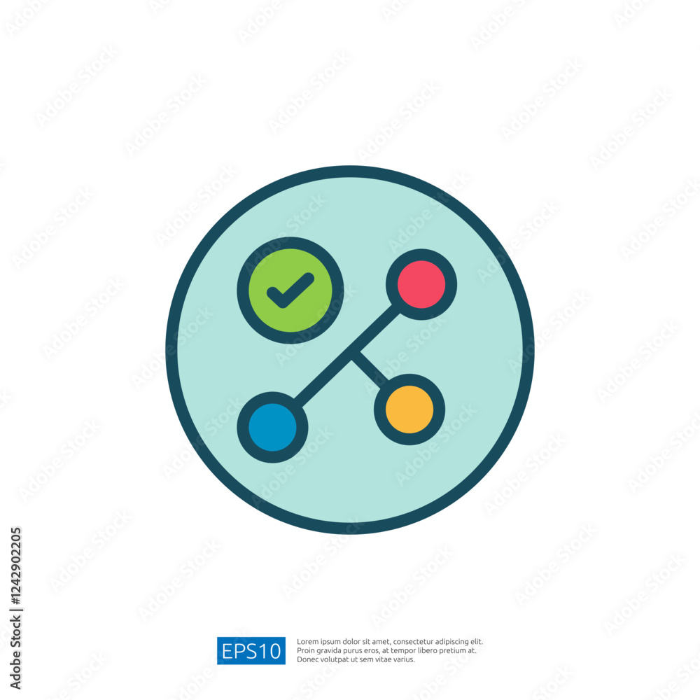 Poster illustration of data analysis concept with metrics and visual elements to represent business intelli