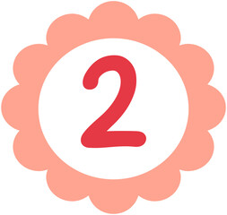 Flower Shape Calendar Number 2