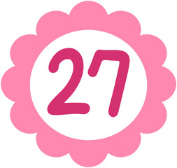 Flower Shape Calendar Number 