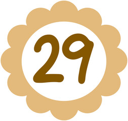 Flower Shape Calendar Number 