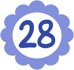 Obraz premium Flower Shape Calendar Number 