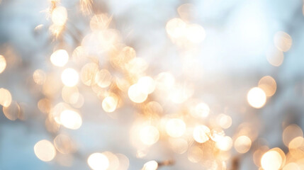 soft, blurred background with warm, glowing bokeh lights creates dreamy and festive atmosphere, perfect for holiday or celebration themes