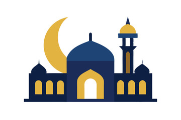 Beautiful Mosque Silhouette Illustration  Islamic Design