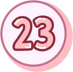 Circle Cartoon Calendar Number