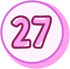 Circle Cartoon Calendar Number