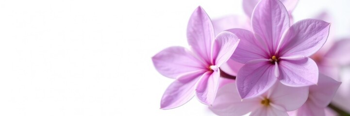 Obraz premium Delicate lilac bloom with intricate details isolated on white background, lilac flowers, bloom, background