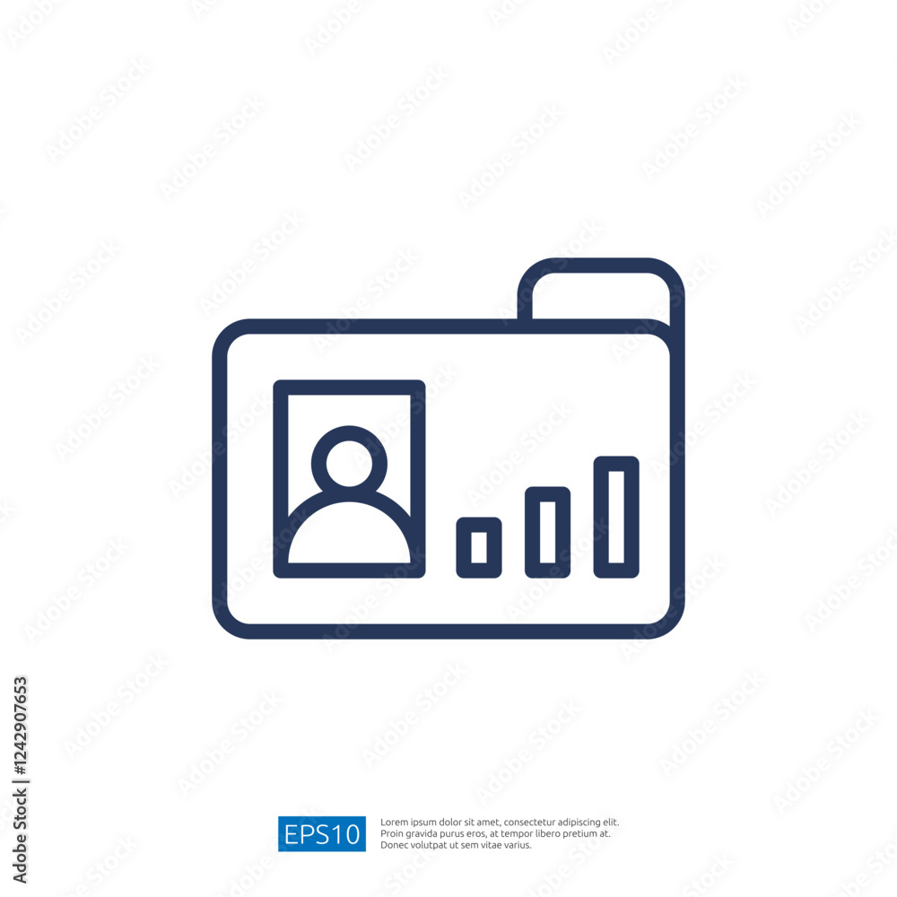 Poster professional analytics dashboard with user profile and growth metric graphs representing data insigh