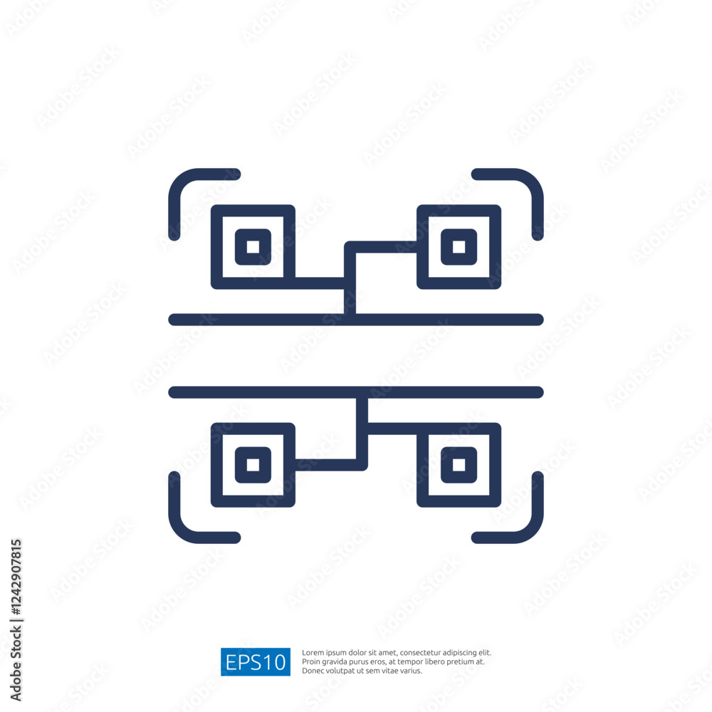 Poster abstract digital data analyst icon representing data management and analysis technology in modern bu