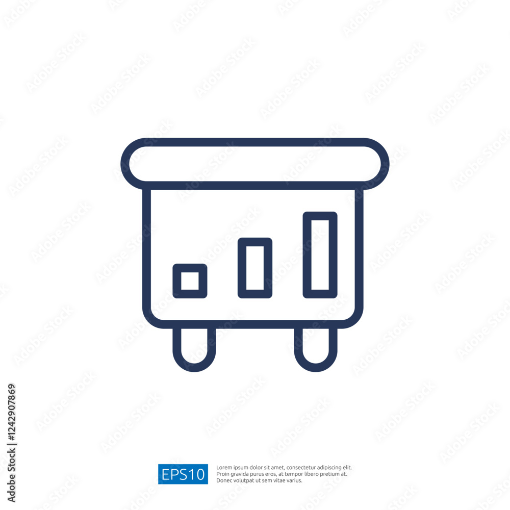 Poster simple graphical representation of data analytics chart for business intelligence and growth analysi
