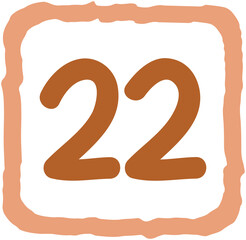 Square Shape Calendar Number 22