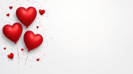Valentine's day celebration with heart balloons studio setting digital art minimalist environment close-up view joyful concept