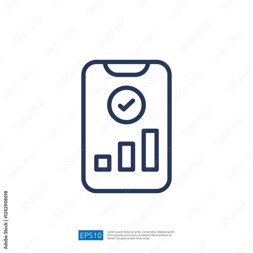 Poster data analysis report on tablet displaying charts and progress metrics in professional business envir