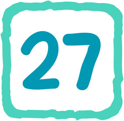 Square Shape Calendar Number 27