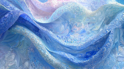 Naklejka premium Psychedelic waves of vibrant colors flow gracefully in an abstract landscape of swirling patterns