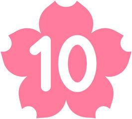Flower Shape Calendar Number 10