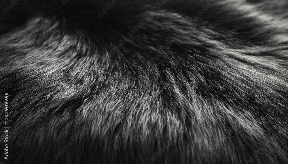 Wall mural close up of dark fur showing texture and strands