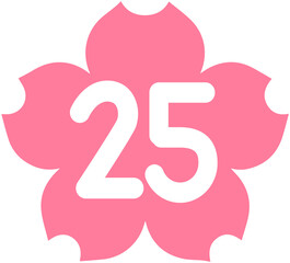 Flower shaped calendar number 25