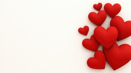 Valentine's day celebration romantic love red hearts abstract art studio environment gigapixel resolution