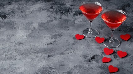 Valentine's day romantic dinner cozy setting elegant cocktails heart-shaped decor intimate viewpoint