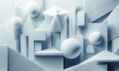 Fototapeta premium Abstract 3D Art with Geometric Forms, Generative AI