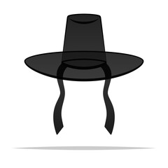 Gat korean traditional hat vector isolated illustration
