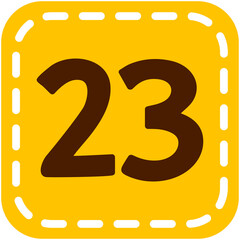 Calendar Square Shape Number 23
