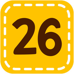 Calendar Square Shape Number 26
