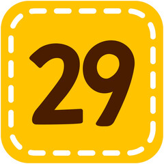 Calendar Square Shape Number 29
