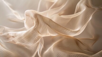 Abstract Beige Chiffon Fabric Background Texture with Soft Light
