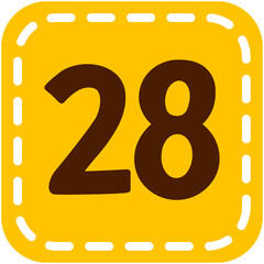 Calendar Square Shape Number 28
