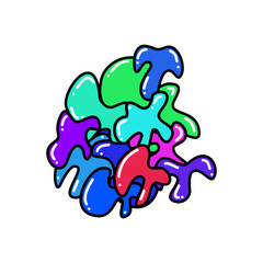 colorful doodle abstract design with curved style lines