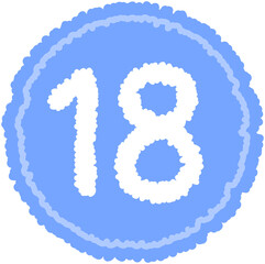 Doodle Calendar Round Shape Number 18
