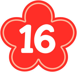 Calendar Flower Shape Number 16