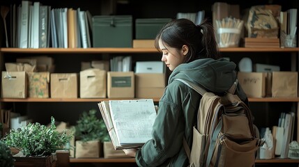 Graduating student packing their belongings on graduation day symbolizing their exit from school life