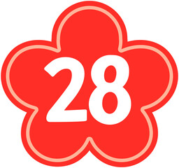 Calendar Flower Shape Number 28

