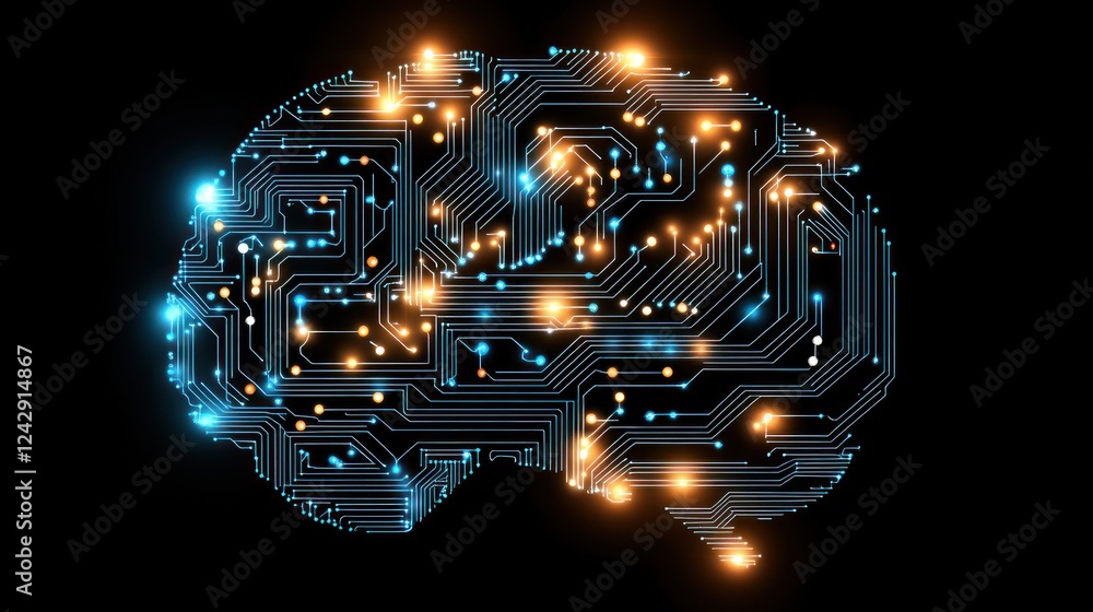 Poster Digital Brain Circuitry Illuminates Neural Pathways
