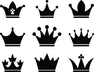 Crown icons set. Vector 