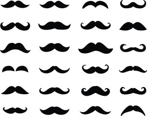 Different mustache collection. Vector